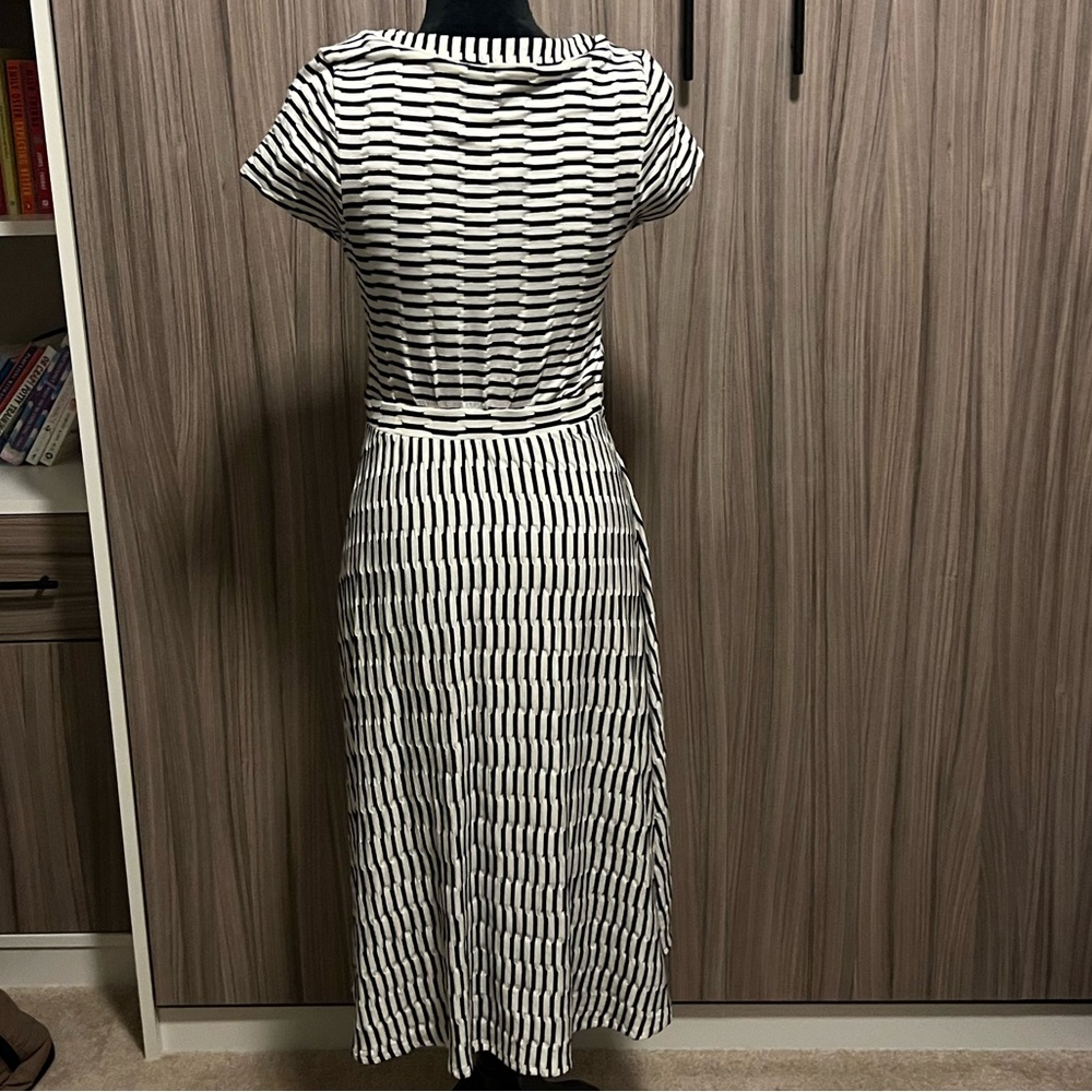 Maeve Anthropologie Paladino Faux Wrap Dress Black White S Small NWT $138 - Picture 4 of 7